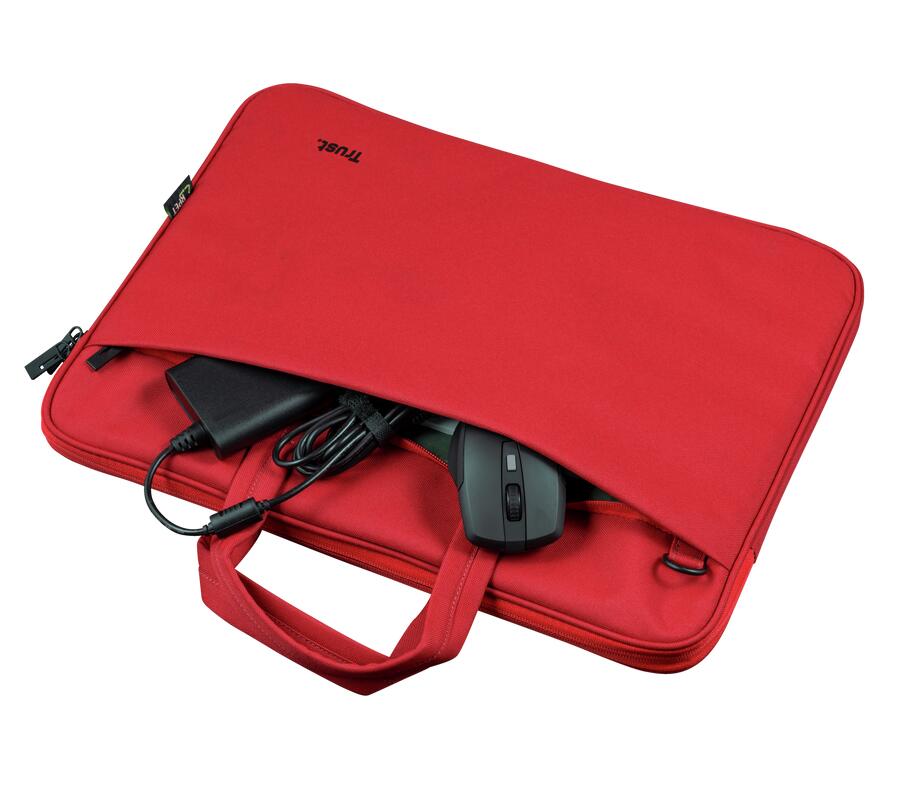 Trust Bologna Umweltfreundliche, schlanke Laptoptasche für 16 Zoll Laptops - Rot