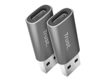 Trust Calyx Adapter USB-A auf USB-C, 2er Pack - Schwarz