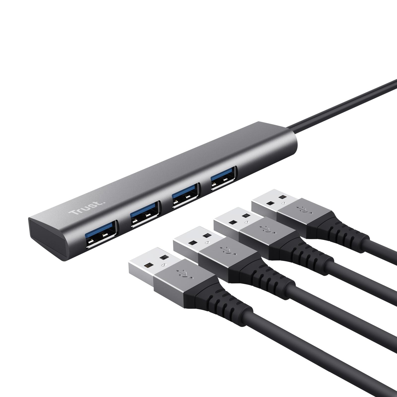 Trust Halyx USB 3.2 Gen 1-Hub mit 4 Anschlüssen - Grau