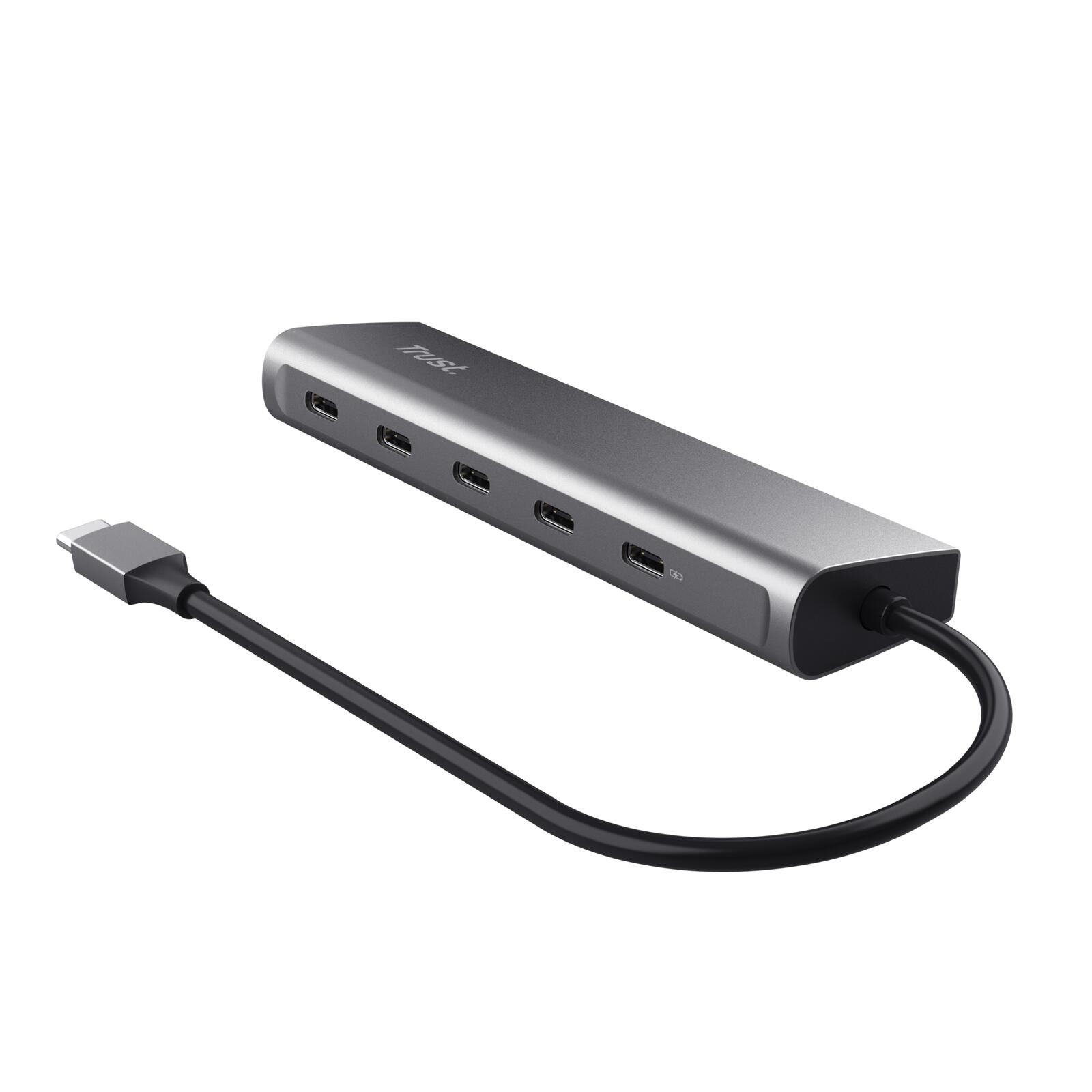 Trust Halyx 5er-Hub für USB-C - Silber