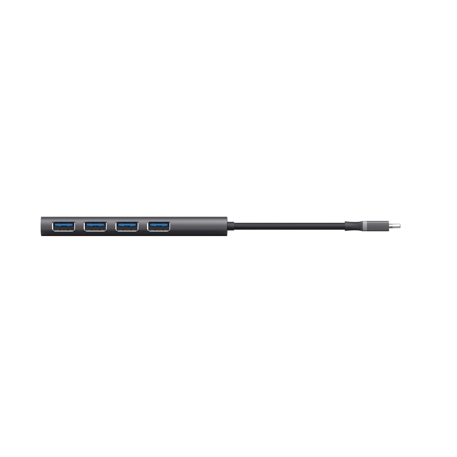 Trust Halyx USB-C zu USB-A 3.2 Gen1- Hub mit 4 Anschlüssen - Grau