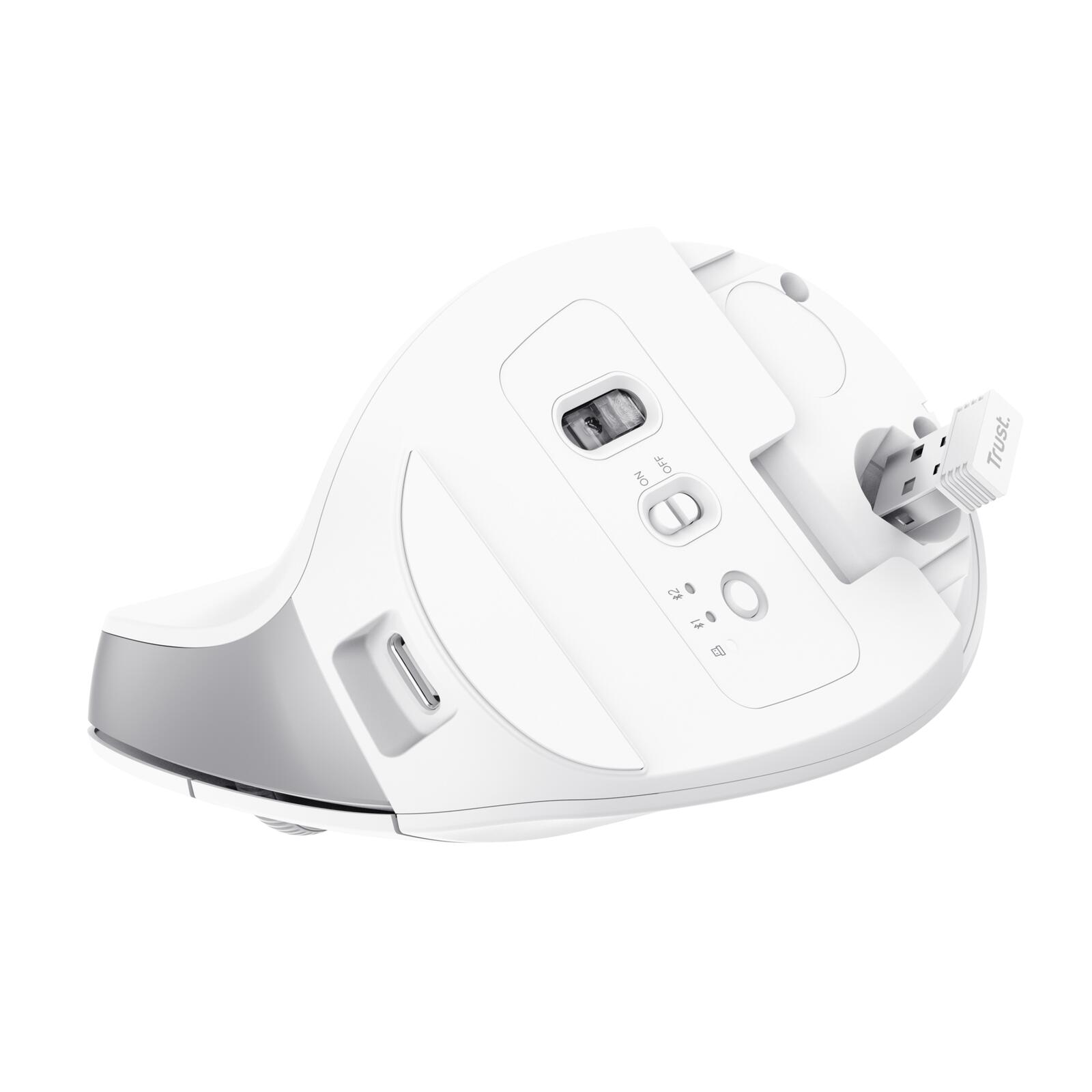 Trust Bayo+ Ergonomische kabellose Maus für mehrere Geräte - Weiß