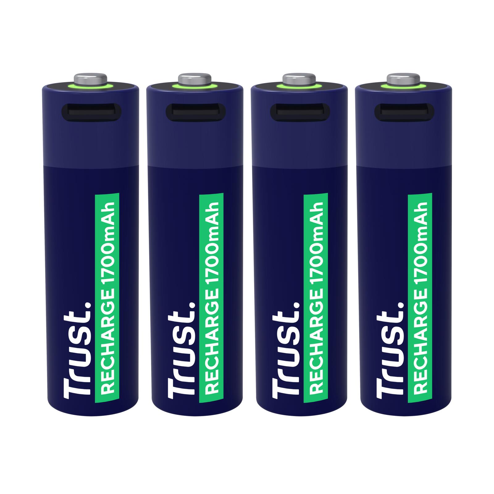Trust Haushaltsbatterie Wiederaufladbarer Akku AA für USB-C