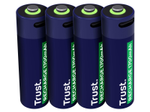 Trust Haushaltsbatterie Wiederaufladbarer Akku AA für USB-C