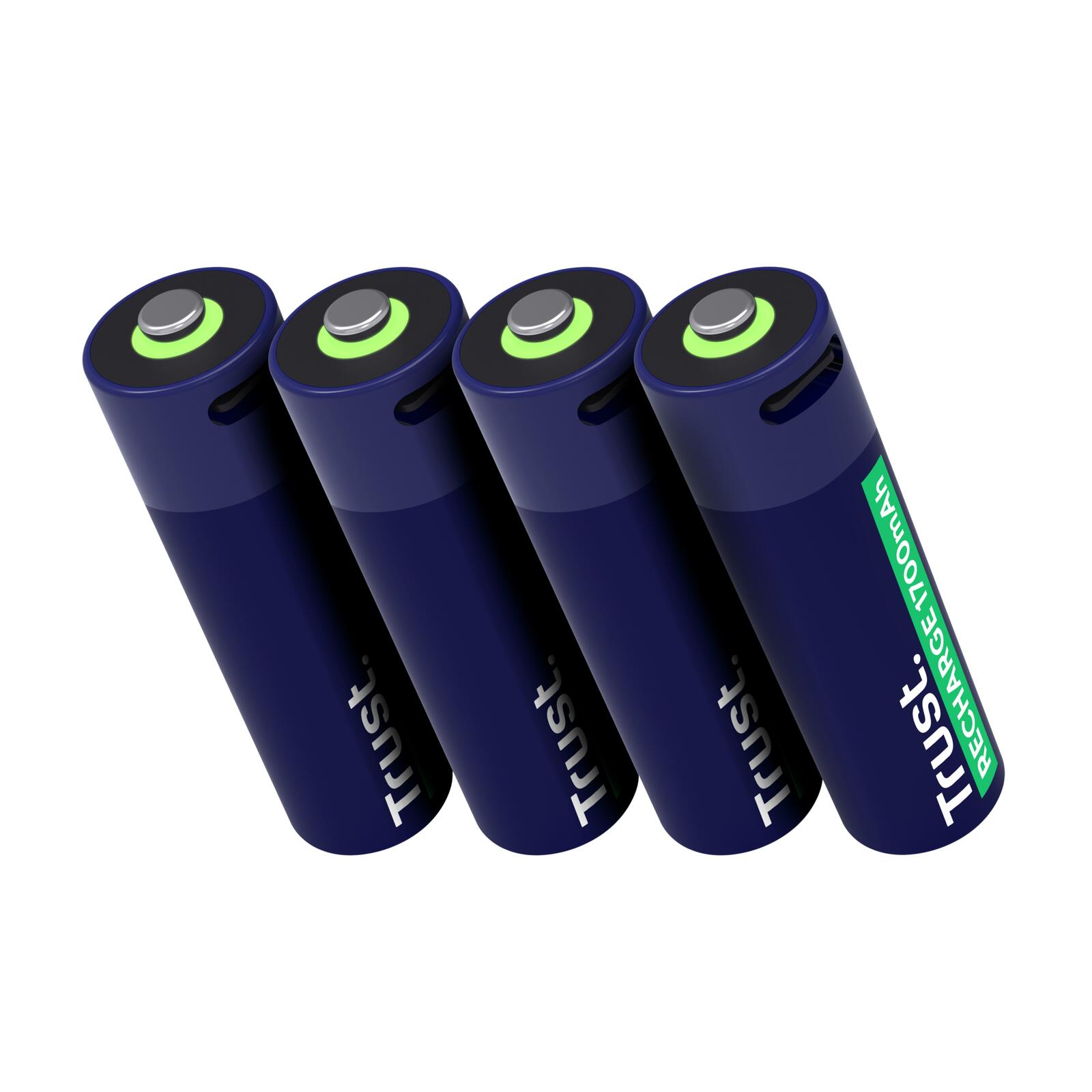 Trust Haushaltsbatterie Wiederaufladbarer Akku AA für USB-C