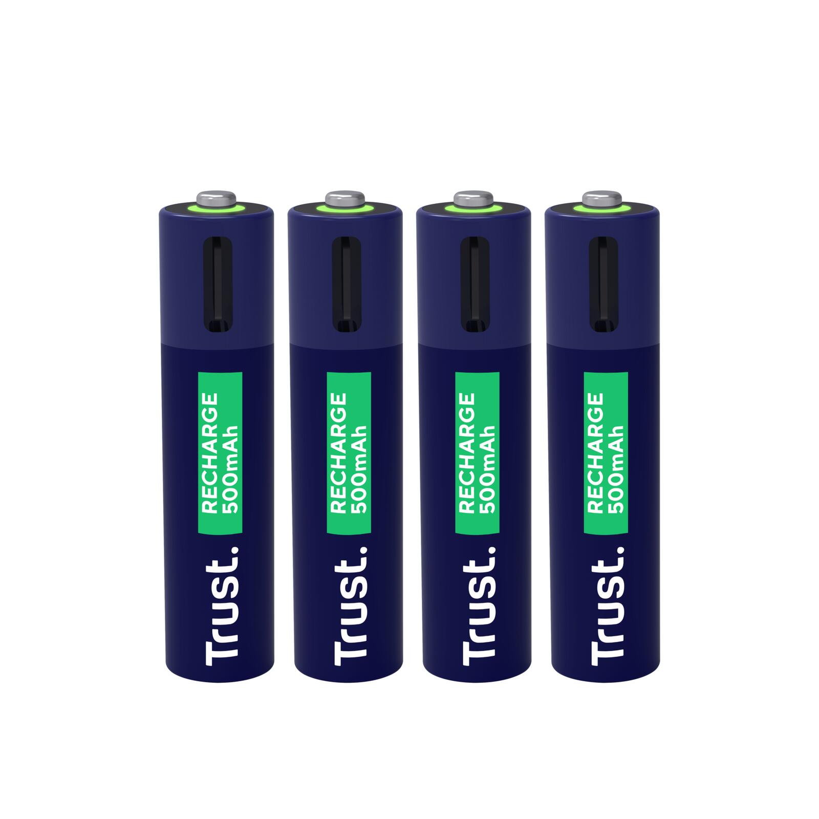 Trust Haushaltsbatterie Wiederaufladbarer Akku AAA für USB-C