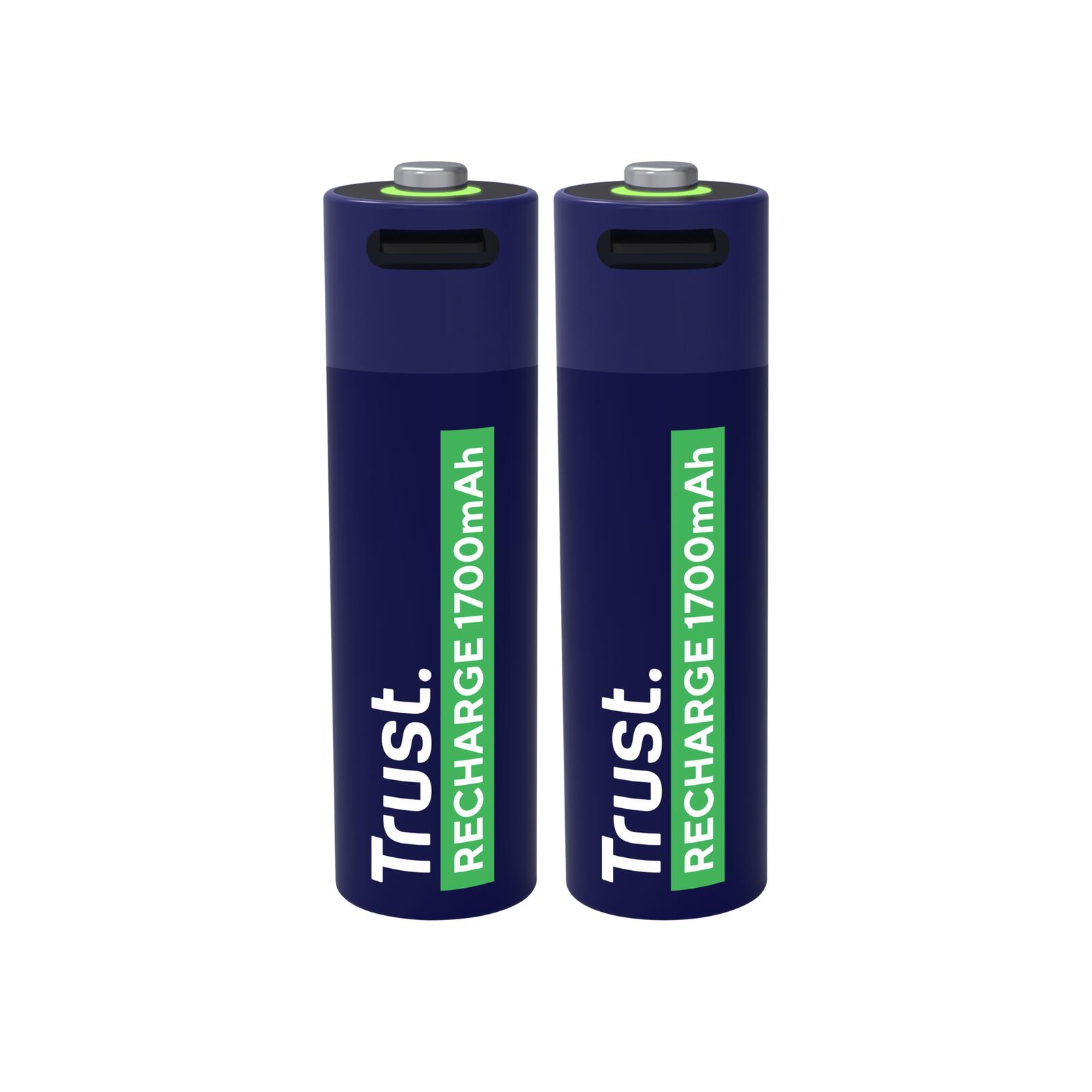 Trust Haushaltsbatterie Wiederaufladbarer Akku AA für USB-C