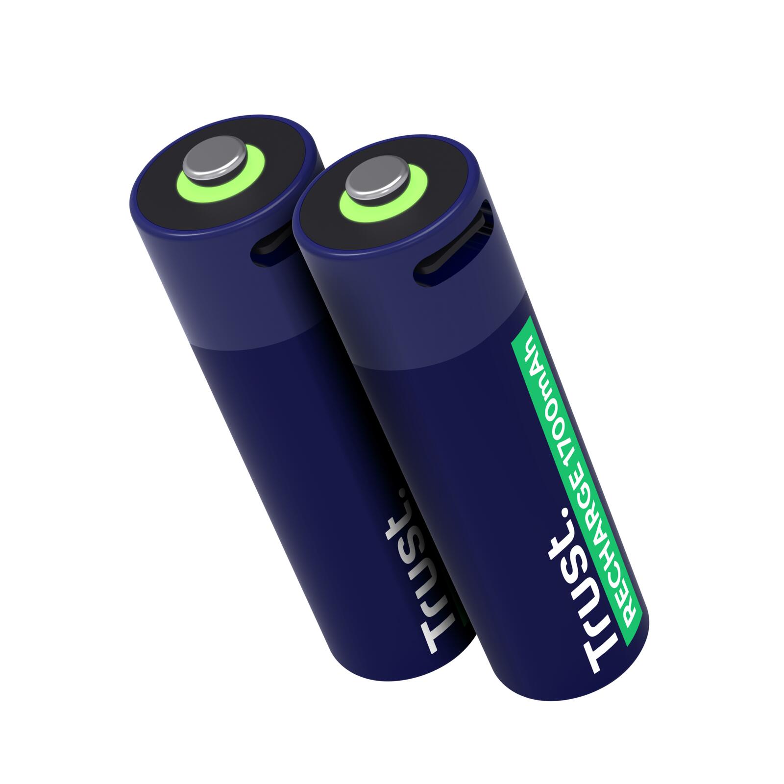 Trust Haushaltsbatterie Wiederaufladbarer Akku AA für USB-C