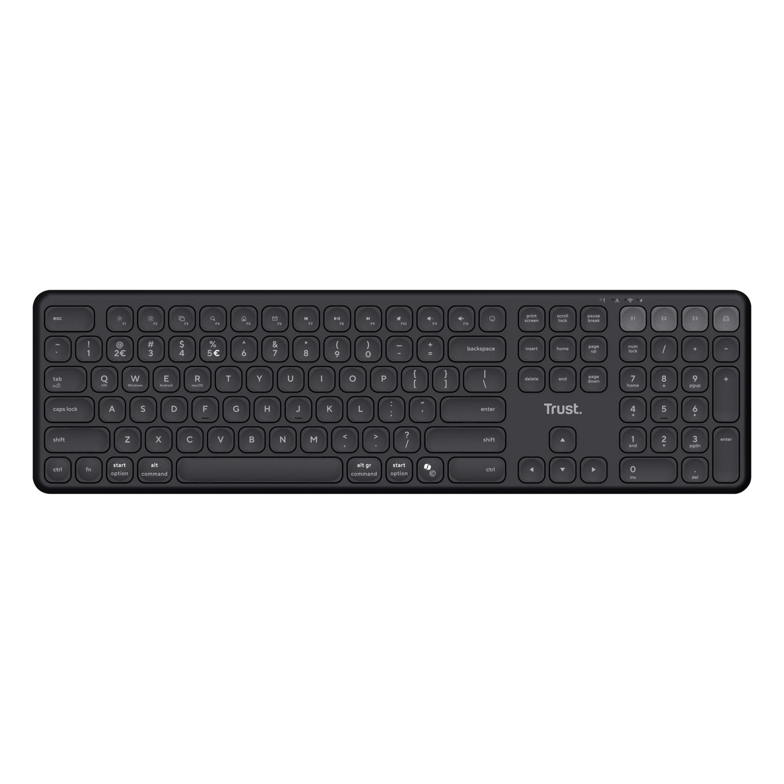 Trust Vaiya Kabellose Tastatur für mehrere Geräte - Schwarz DE