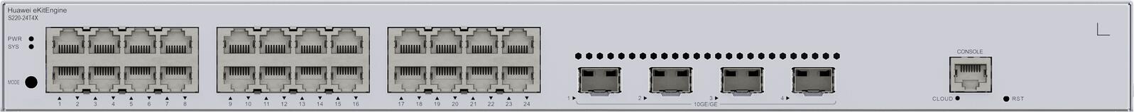 Huawei eKit Switch S220-24T4X 24x 1GbE RJ45 + 4x 10GbE SFP managed L2