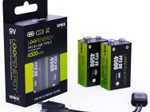 VERICO USB-Akkus mit Ladekabel LoopEnergy PP3 9V Li-Ion E-Block 500 mAh, 2 St.