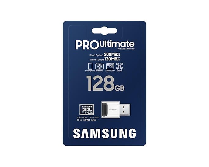 Samsung PRO Ultimate MB-MY128SB Speicherkarte 128 GB mit USB Kartenleser