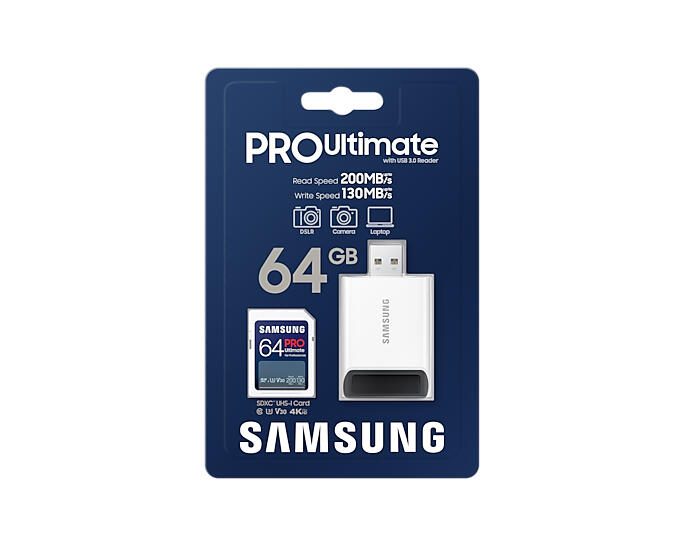 Samsung PRO Ultimate MB-SY64SB Speicherkarte 64 GB mit USB Kartenleser