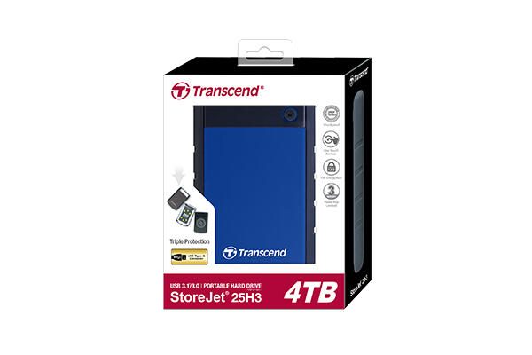 Transcend StoreJet 25H3B Externe Festplatte 4 TB, blau