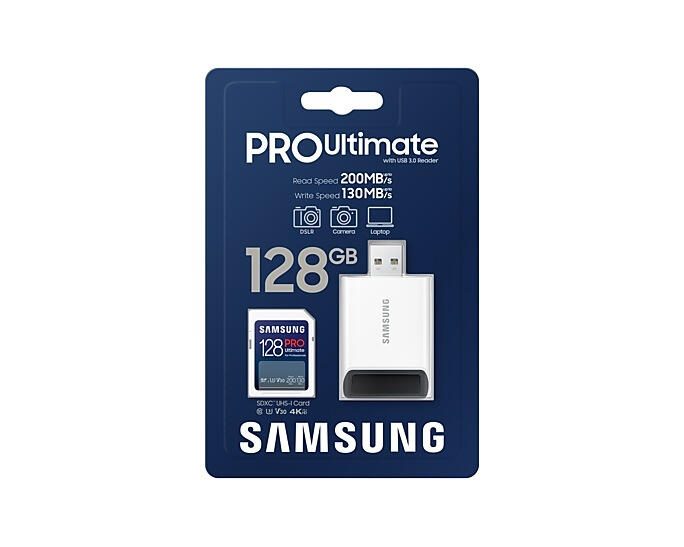 Samsung PRO Ultimate MB-SY128SB Speicherkarte 128 GB mit USB Kartenleser