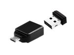 Verbatim Nano - USB-Stick 16 GB mit Micro USB-Adapter - Schwarz
