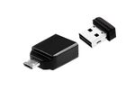 Verbatim Nano - USB-Stick 16 GB mit Micro USB-Adapter - Schwarz