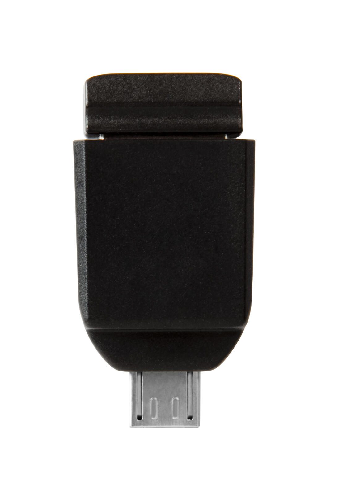 Verbatim Nano - USB-Stick 16 GB mit Micro USB-Adapter - Schwarz