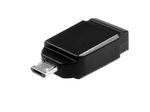 Verbatim Nano - USB-Stick 16 GB mit Micro USB-Adapter - Schwarz