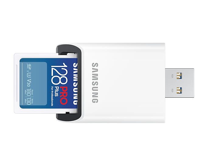 Samsung PRO Plus MB-SD128SB Speicherkarte 128 GB mit USB Kartenleser