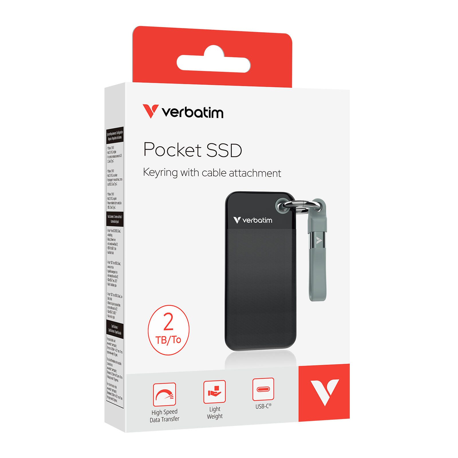Verbatim Pocket SSD - 2 TB, Schwarz, Grau