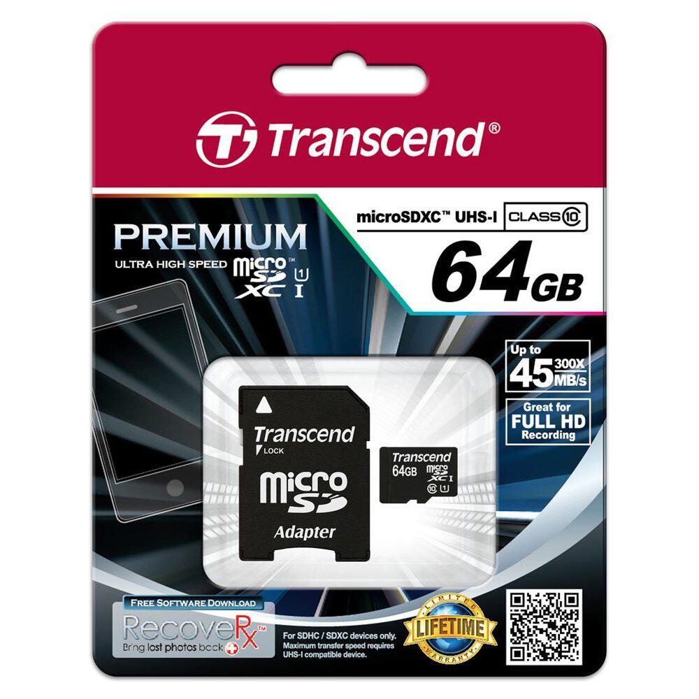 Transcend GUSDU1 microSDXC Speicherkarte 64 GB