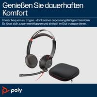 Poly Blackwire 5220 USB-C Stereo-Headset + 3.5-mm-Stecker + USB-C/A-Adapter