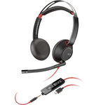 Poly Blackwire 5220 USB-C Stereo-Headset + 3.5-mm-Stecker + USB-C/A-Adapter
