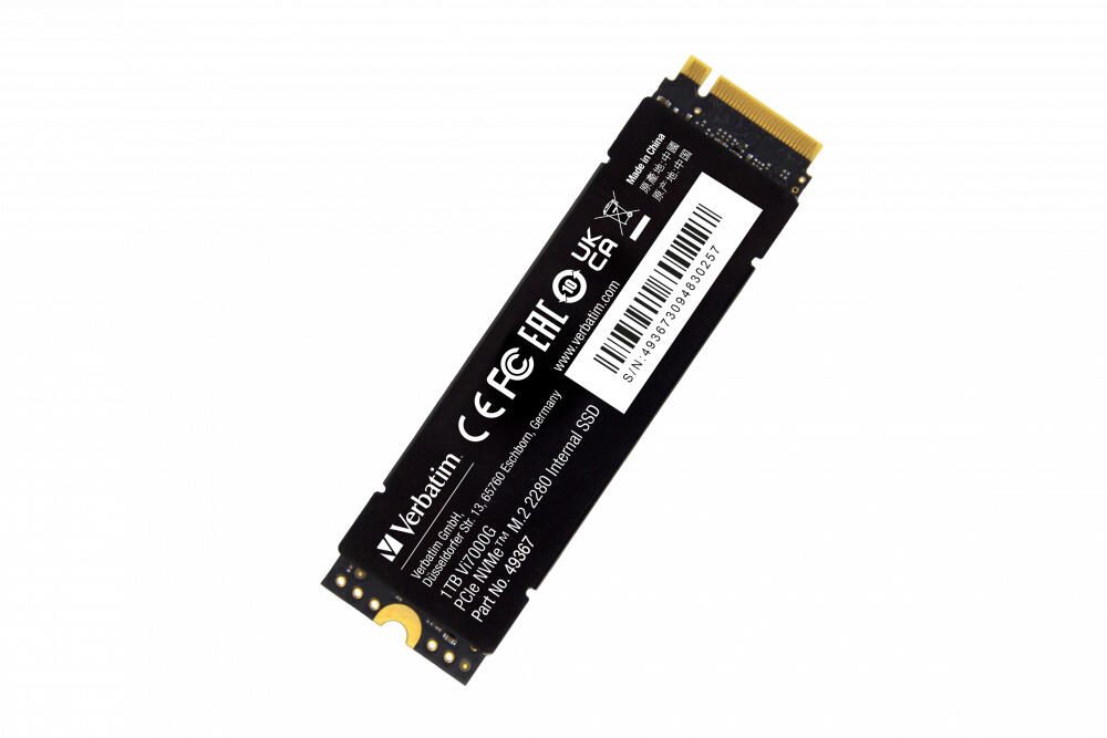 Verbatim Vi7000G NVMe M.2 SSD - 1 TB, integrierter Kühlkörper