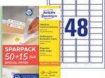 AVERY Zweckform Etiketten 45,7 x 21,2 mm, weiß