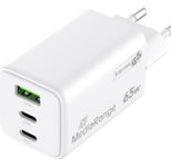 MediaRange 65W USB-A, 2x USB-C GaN Schnellladegerät, weiß