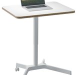 LEITZ Ergo höhenverstellbarer Schreibtisch weiß rechteckig, 4-Fuß-Gestell weiß 80,0 x 60,0 cm