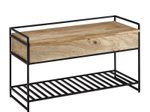 WOHNLING WL6.586 Sitzbank mit Stauraum 90x52x38 cm Mango Massivholz / Metall Braun