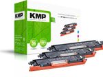 KMP Toner H-T149CMY cyan, magenta, gelb kompatibel zu HP 126A (CF341A), 3er-Set
