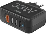 Hama 33W 4x USB-A Ladegerät, schwarz