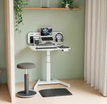 LEITZ Ergo elektrisch höhenverstellbarer Schreibtisch weiß rechteckig, A-Fuß-Gestell weiß 80,0 x 60,0 cm