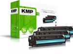 KMP Toner H-T144CMY cyan, magenta, gelb kompatibel zu HP 128A (CF371AM), 3er-Set