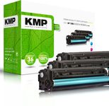 KMP Toner H-T144CMY cyan, magenta, gelb kompatibel zu HP 128A (CF371AM), 3er-Set