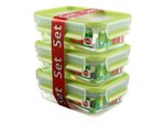 emsa Frischhaltedosen CLIP & CLOSE, transparent/grün, 3 x 0,55 l