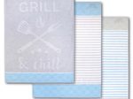 Dyckhoff Geschirrtücher GRILL & chill 70 x 50 cm hellblau grau