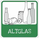 SafetyMarking® Hinweisschild Entsorgung "Altglas" 10 x 10 cm