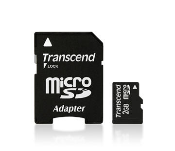 Transcend TS2GUSD Speicherkarte 2 GB mit Adapter