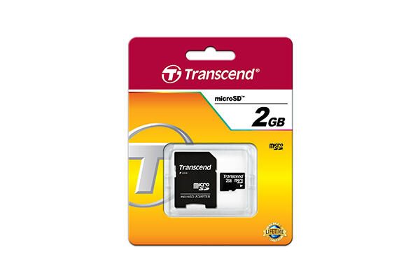 Transcend TS2GUSD Speicherkarte 2 GB mit Adapter