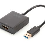 Digitus USB-A 3.2 Gen 1 to HDMI Graphic Adapter 1x HDMI, FullHD 1080p, Black