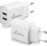 MediaRange 12W 2x USB-A Schnellladegerät, weiß