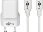 goobay 20W USB-C Ladegerät mit Kabel 1m, weiß