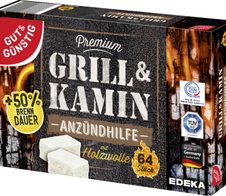 GUT&GÜNSTIG Kamin- & Grillanzünder Premium 64 Stück