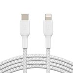 Belkin BoostCharge geflochtenes 1m USB-C/Lightning-Kabel, weiß