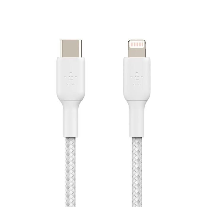 Belkin BoostCharge geflochtenes 1m USB-C/Lightning-Kabel, weiß