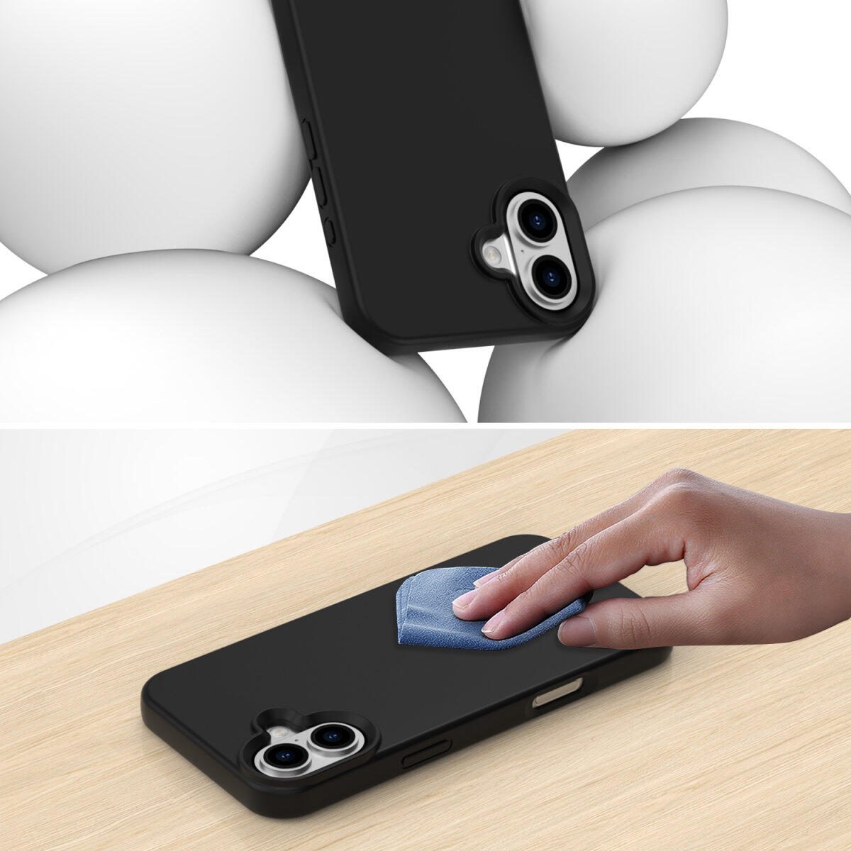 4smarts Silikon Case Cupertino für Apple iPhone 16 schwarz MagSafe-kompatibel